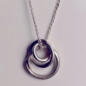 Hillary Druxman Triple Ring Silver Necklace Handmade Canadian Artist Jewellery